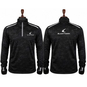 Wholesale Custom Logo Front Quarter-Zip Hooded Sport <b>Jacket</b> <b>Lightweight</b> Winter Mesh Panel - Product Image 2