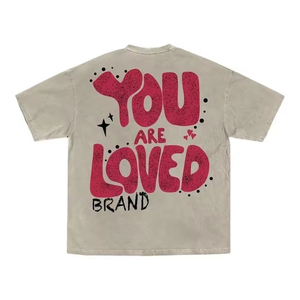 Camiseta de algodón con estampado serigrafiado, logotipo personalizado, manga corta, unisex, informal, estilo urbano, holgada, para hombre, para verano. - Product Image 5