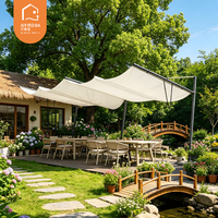 Auvent rétractable en aluminium à toit ondulé, cadre thermolaqué amélioré, adapté pour terrasse, balcon, patio extérieur, jardin