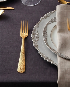 Nouvel arrivage : Ensemble de fourchettes en acier inoxydable poli or, design embossé, pour hôtels et restaurants, accessoires de table. - Product Image 2