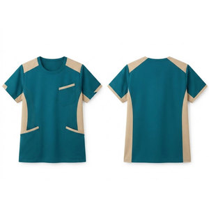 Blouse médicale professionnelle à manches courtes et col rond pour personnel infirmier, équipes cliniques et laboratoires - Product Image 1