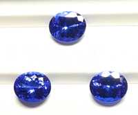 3 Piezas de Excelente Calidad, Limpia, 100% Natural, 12.64 Quilates, 9x11mm, Gema de Tanzanita en Forma Ovalada, Color D'Block, Para Joyería, GEMFORTE IN