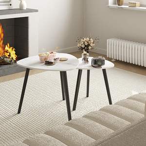 Mesita de noche de madera blanca, mesa de centro pequeña, mesita de noche para sala de estar, dormitorio y decoración de oficina - Product Image 5