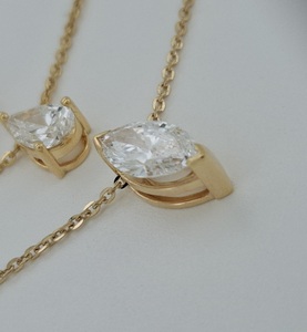 RAAMAA Jewelry Simple and Stylish 18K Gold 0.50ct Single Marquise Lab-Grown Diamond Silver Classic Women's <b>Bracelet</b> - Product Image 3