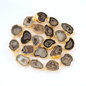 Geode โมรา Druzy ตัวเชื่อมต่อแบบแผ่นทอง24K,ตัวเชื่อมต่อจี้แบบ Diy ประกันตัวสองชั้นสำหรับเครื่องประดับ - Product Image 3