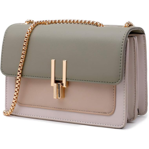 Bolso bandolera con bloques de color para mujer, bolso de hombro moderno, bolso elegante con correa ajustable para compras diarias, viajes - Product Image 6