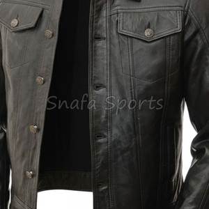 Custom <b>Men's</b> Biker Genuine Leather <b>Jacket</b> Black Motorcycle Leather <b>Jacket</b> Manufacturers High Quality for <b>Men</b> - Product Image 3