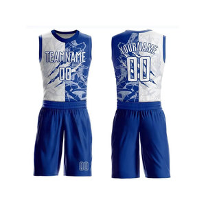2025 ensembles de basket-ball réversibles personnalisés de haute qualité respirant grande taille blanc bleu conception fabrication de maillot gratuit - Product Image 1