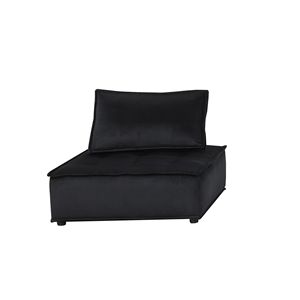 Divano Componibile Anna in Velluto Nero da 160 Pollici, Design a U per 6 Persone, Ideale per Soggiorno - Product Image 3