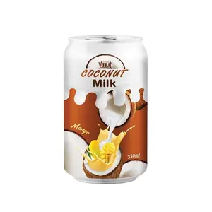 330Ml Vinut Kan (Uit Blik) kokosmelk Met Mango Aangepaste Logo Fabriek Geen Suiker Toevoegen Lage Carb Brc Gecertificeerd Vietnam