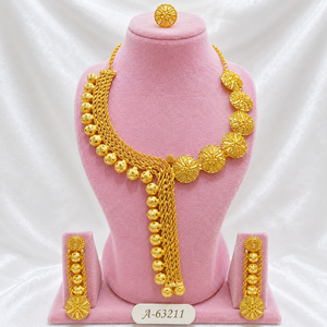 Vintage Style Gold Necklace Set – Multi Layer Bridal Jewelry with Matching Earrings & <b>Ring</b> A-63215 - Product Image 3