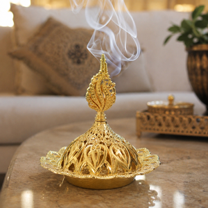 Quemador de incienso Bakhoor de latón macizo, quemador de incienso árabe Oud, soporte decorativo para incienso, decoración aromática para el hogar y el hotel, regalo para Ramadán y Eid - Product Image 4
