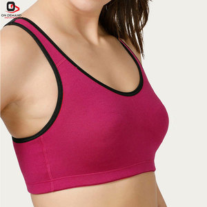 Soutien-gorge de sport respirant et simple pour femme avec coussinets amovibles, logo frontal, maintien élevé pour le yoga - Faible MOQ - Product Image 4