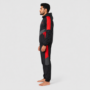 Survêtement coupe-vent pour homme de qualité supérieure, fabriqué avec un tissu léger et respirant, offrant un ajustement confortable et un service de logo personnalisé. - Product Image 2