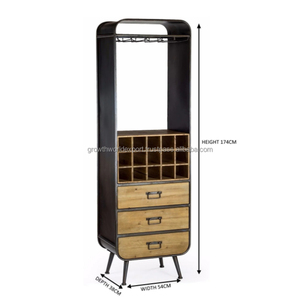 ตู้บาร์ไม้เนื้อแข็งทันสมัยพร้อมชั้นวางไวน์ ตู้สูงพร้อมลิ้นชัก เฟอร์นิเจอร์บาร์สำหรับห้องนั่งเล่น รุ่นใหม่ล่าสุดปี 2026 - Product Image 6