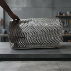 Grillage métallique industriel robuste en acier galvanisé et aluminium, maille diamantée, pour la protection rigide - Product Image 1
