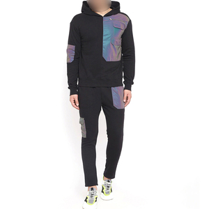 Custom Logo Men Reflective Tracksuit Holographic Multi Pocket Techwear Hoodie Jogger <b>Set</b> Wholesale OEM Men Gym Sports Suit - Product Image 1