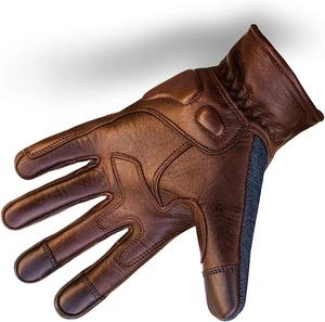 Gants de course pour moto en cuir véritable, coupe-vent, antidérapants, flexibles, à doigts complets - Product Image 2