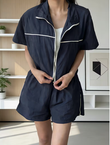 Conjunto de Dos Piezas Casual de Verano para Mujer, con Capucha, Transpirable, Holgado, de Poliéster, Cómodo y Ligero - Product Image 5