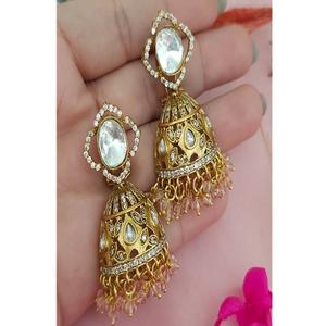 Elegantes Pendientes Colgantes de Latón Chapado en Oro con Moissanita, Joyería de Moda para Mujer de Primera Calidad para Bodas - Product Image 1