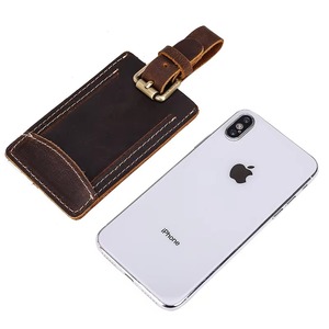 Durable Genuine Leather Baggage Tags with Adjustable Buckle <b>Straps</b> Professional Grade Full Grain Leather Identifiers LTG-0342 - Product Image 5