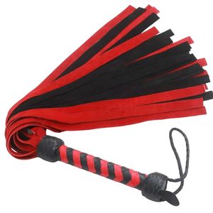 Real <b>Leather</b> <b>Flogger</b> Whip with Elegant Braiding and Smooth <b>Leather</b> Falls - Product Image 5