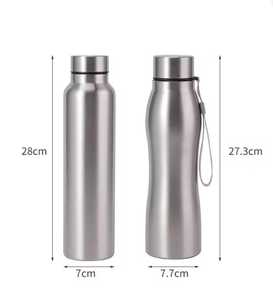 Stainless Steel <b>Water</b> <b>Bottle</b> Minimalist Design Portable Travel Use Modern Style for Office Gym School Leakproof portable travel - Product Image 3