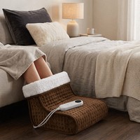 Coussin chauffant en flanelle Sherpa OEM/ODM avec contrôleur LED détachable, 3 niveaux de chaleur réglables et minuterie