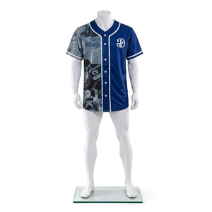 Maillot de baseball personnalisé à séchage rapide en maille respirante, entièrement boutonné, en polyester double tricot anti-humidité - Product Image 2