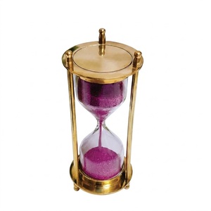 Premium Wood and Brass Hourglass Sand Timer Vintage Decorative Sand <b>Clock</b> for Luxury Office Desk Decor Antique Nautical - Product Image 5
