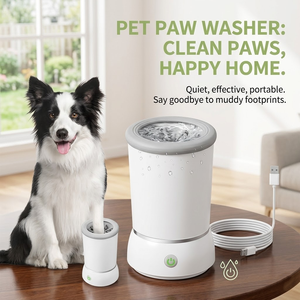 Lavapiedi Automatico per Animali Domestici con Spazzole in Silicone Ricaricabili, <span class=keywords><strong>Tazza</strong></span> Portatile per la Pulizia delle Zampe dei Cani - Product Image 4