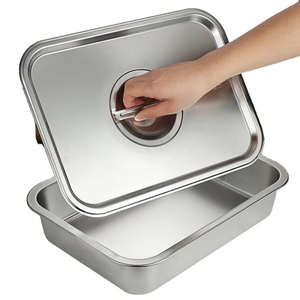 Bandeja de horno metálica profunda, rectangular, comercial, para pan, repostería, pasteles y alimentos - Product Image 3