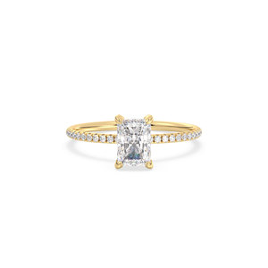 Bague REYES en argent sterling 925 avec moissanite taille radiant de 1,21 carat et halo dissimulé, certifiée GRA, bijoux fins, prix de gros - Product Image 2
