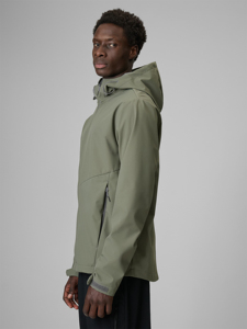 Chaqueta con capucha softshell personalizada para hombre, informal, para exteriores, con cremallera completa, resistente al agua y al viento, con bolsillos utilitarios, ligera. - Product Image 3
