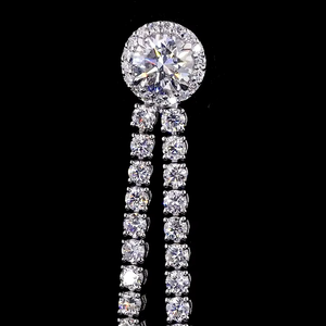 Boucles d'oreilles pendantes halo en or 14 carats avec diamants de laboratoire jaunes vifs fantaisie multi-formes 3 carats, bijoux élégants et tendance pour femmes, parfaits pour les mariages - Product Image 3