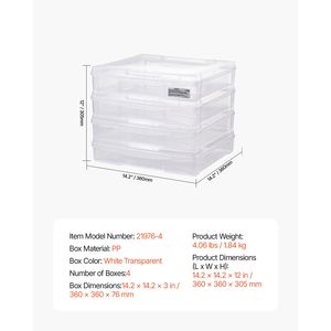 Set di 4 Contenitori in Plastica Trasparente per Archiviazione, Scatole Multiuso per Documenti con Angoli Arrotondati, Impilabili, per Giochi da Tavolo - Product Image 4