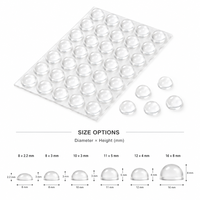 Coussinets de protection transparents en PVC demi-rond pour porte vitrée, autocollants, absorbant les chocs, 10x3mm