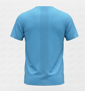 Men's <b>Light</b> Blue Short Sleeve Crew <b>Neck</b> T-Shirt Regular Fit 100% Polyester Mesh Breathable Solid Color Summer Shirts & Tops - Product Image 4