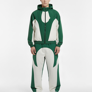 Custom Men's Polyester Windbreaker Tracksuit Straight Leg Baggy Streetwear Sports Jacket and Pants <b>Set</b> - Product Image 5