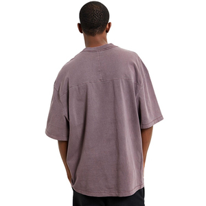 T-shirt Homme Noir Coupe Droite Manches Courtes Coton Spandex Col Rond Décontracté Uni Respirant Maille Jersey 180g - Product Image 2