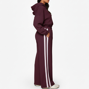 Conjunto Deportivo de Mujer, Estilo Holgado, 100% Algodón, para Invierno, Transpirable, de Color Sólido, Personalizado OEM/ODM - Product Image 5