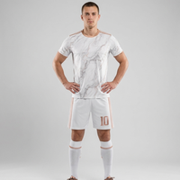 Ensemble de maillots de football à motif marbre blanc, best-seller, luxe, or rose, sublimé - Tenue d'équipe