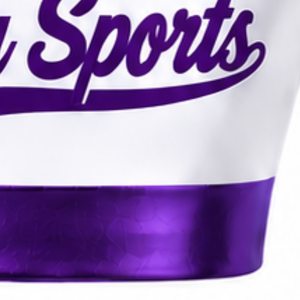 Maillot de cheerleading sans manches sublimé blanc et violet, tenue de sport athlétique pour l'entraînement et la compétition - Product Image 6
