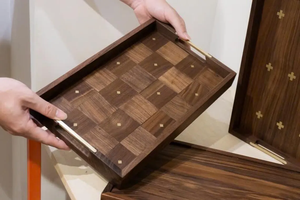 Bandeja Funcional Decorativa Clásica con Asa de Madera, Acabado Aceitado, Superficie Limpia, Adecuada para Guardar Tazas y Artículos Decorativos - Product Image 5