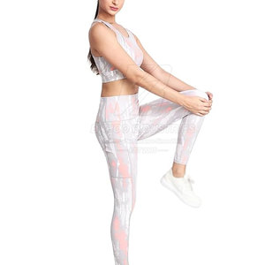 Conjunto de Yoga de Dos Piezas, Ropa Deportiva para Gimnasio, Entrenamiento, Fitness, Material Elástico Transpirable Ecológico, Control de Sudor Cómodo - Product Image 3