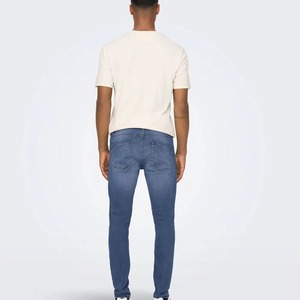 Jean slim en denim pour homme 100 % coton extensible, respirant, écologique, léger, taille mi-haute, hiver, pas cher - Product Image 5