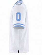 Custom <b>Mens</b> White American Football Jersey <b>V</b> <b>Neck</b> Short Sleeve Sublimated Print Moisture Wicking Regular Fit Adult Team Number <b>S</b> - Product Image 3