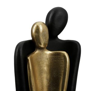 Escultura Decorativa Artística de 8D x 23W x 19.5H para Mesa de Salón, Tema de Amor, Diseño Hecho a Mano en Negro y Dorado - Product Image 2