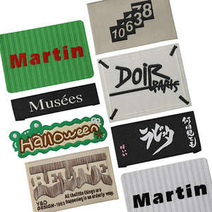 ป้ายทอโลโก้แบบกำหนดเองสำหรับเสื้อผ้า ป้ายติดเสื้อผ้าแบบพับปลายที่ยั่งยืนสำหรับกระเป๋าและรองเท้า - Product Image 3