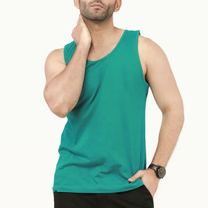 Camisetas sin Mangas para Hombre, Color Sólido, Secado Rápido, 100% Algodón, Cuello Redondo, Transpirables, Ecológicas, Ropa Deportiva Informal, Tallas Grandes Disponibles - Product Image 2